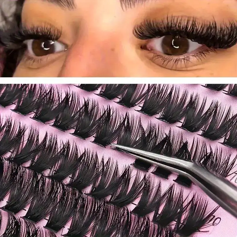 

MAGEFY Thick Eyelash Extension 140 Clusters 10-18mm Individual Lashes D Curled DIY Lash Extension Fluffy Cat Eye Lashes Beauty