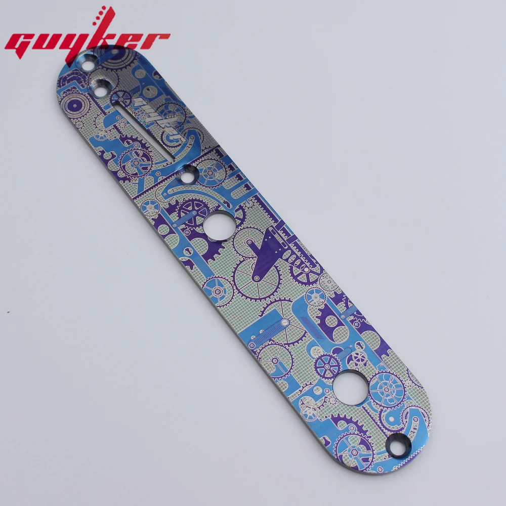 GUYKER Electric Guitar Titanium Alloy Control Plate Knob Mechanical Pattern for Fend TL Parts Replacement