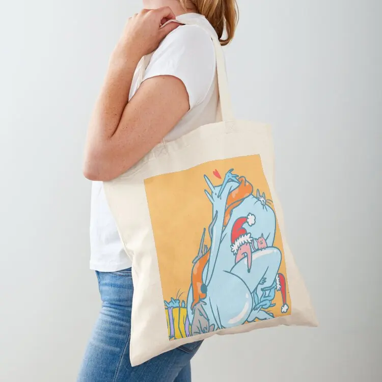 

Copie de Cuddle Time, blue outline Tote Bag Women's bag Women's shopper canvas tote Lady bag