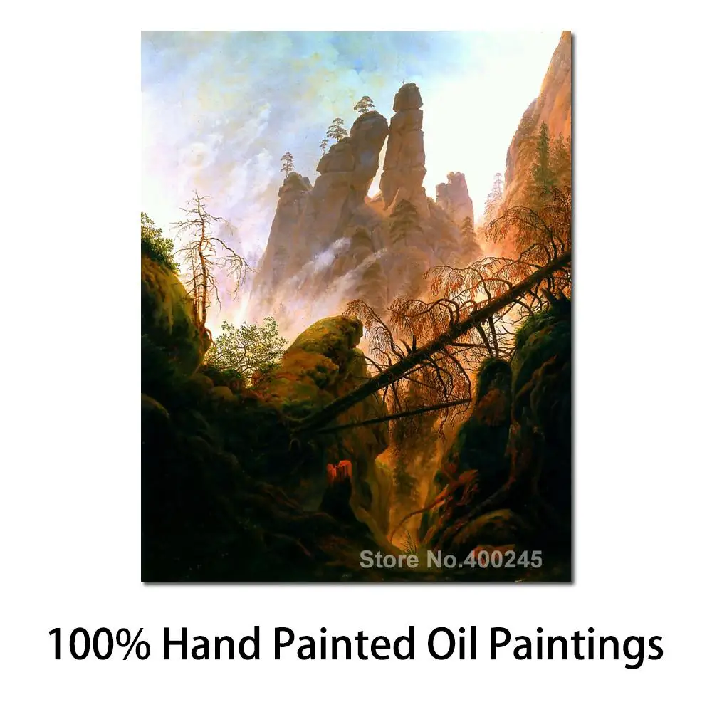 

Romanticism Paintings Lanscape Rocky Ravine Caspar David Friedrich High Quality Handpainted