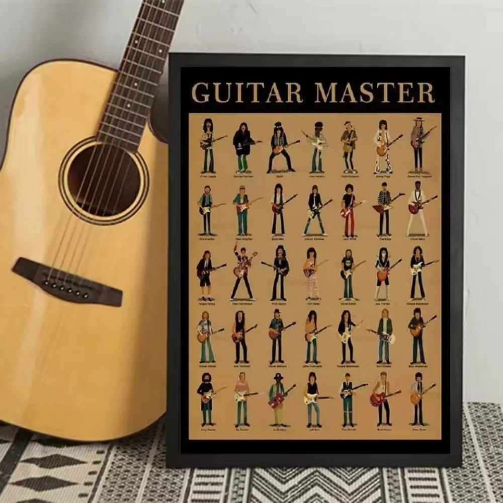 Guitar Master Retro Posters Wall Art Canvas Painting Funny Print Pictures On The Wall Guitar Lovers Gift Bedroom Home Decoration