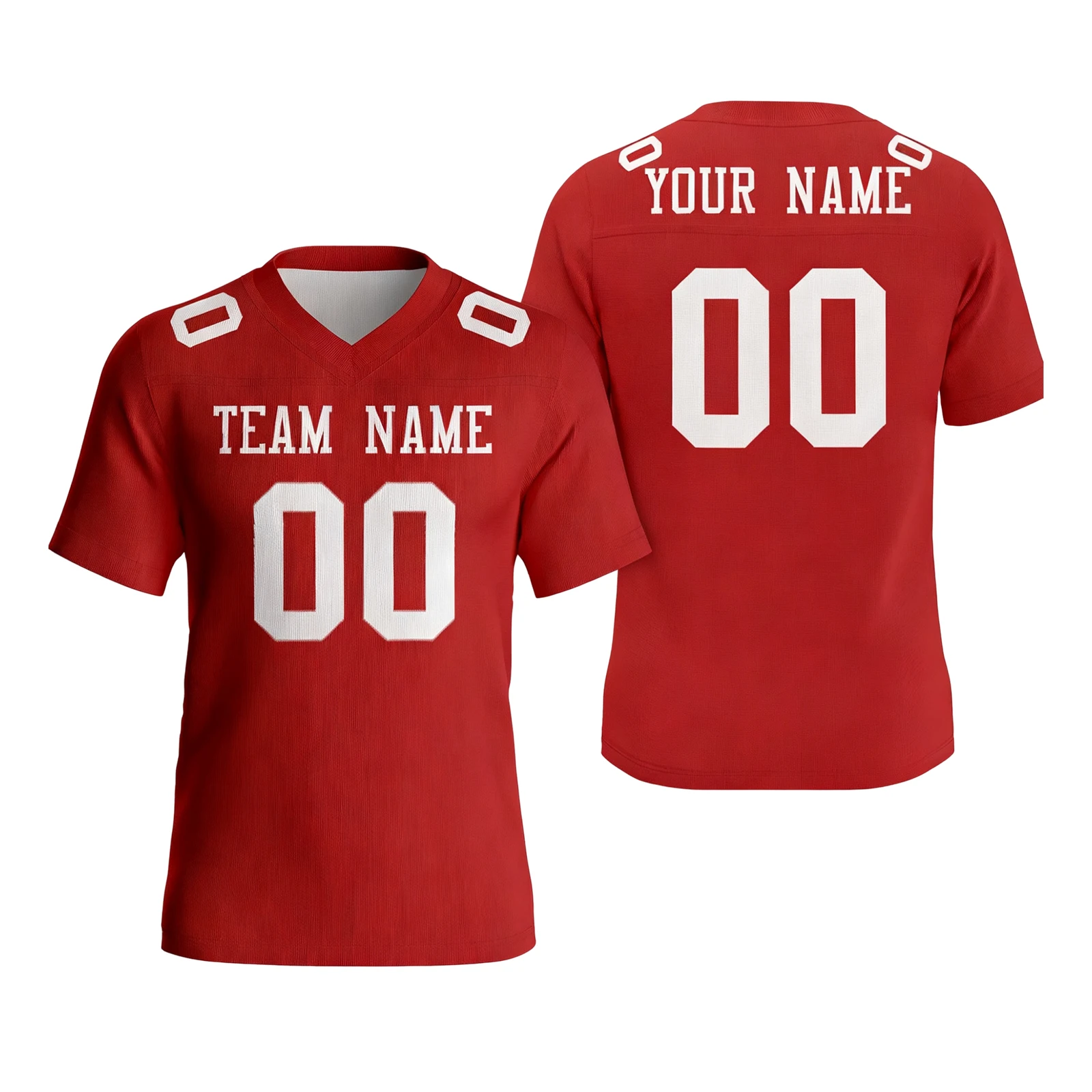 

Custom Red American Football Jersey with Team Name Number Personalized Football Shirt Football Top for Men Women Youth Kids