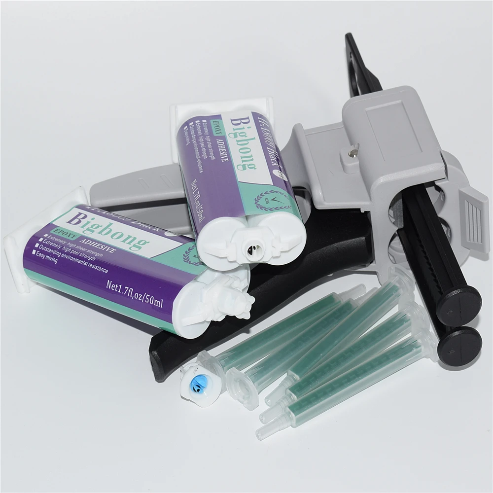 5 Stück Mischdüsen & 2 Stück 50 ml schwarze Strukturklebstoffe 1:1 Epoxidharz AB-Klebstoffe 5 Minuten starke Epoxidharze & 50 ml 1:1 Klebepistolen – Detail 6