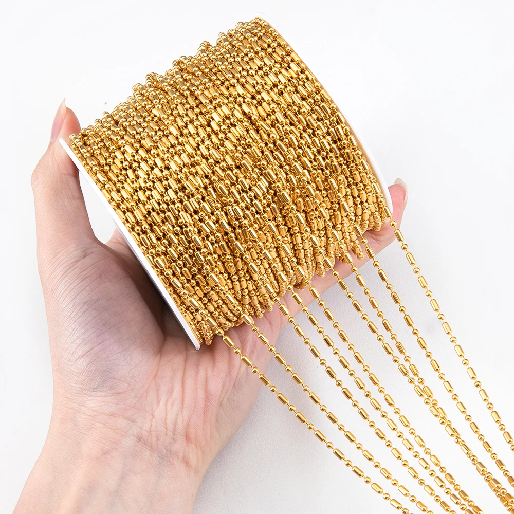 2meters Stainless Steel Thin Link Chain Gold Colour Silver Color Necklace Bag Chain for Bracelet DIY Jewelry Making More Styles