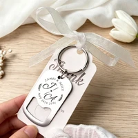 20-100pcs Personalized Engraved Keychains Bottle Opener Wedding Favors Gifts For Guests Party Baptism Custom Souvenir Company 2