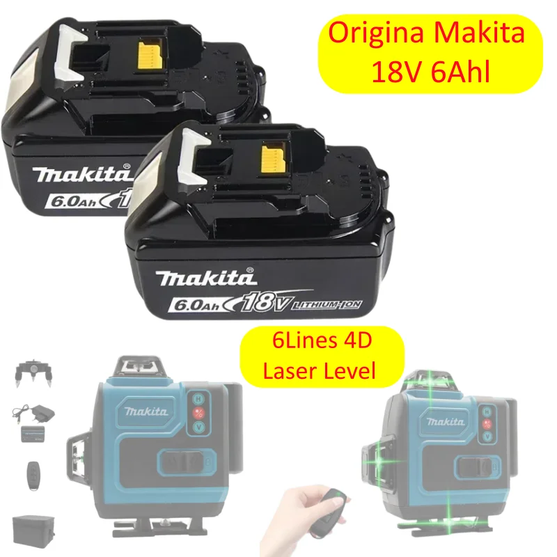 

Makita 18V 6Ah Battery 6Lines laser levels High-precision Portable 360 Green Beam Horizontal Vertical Instrument