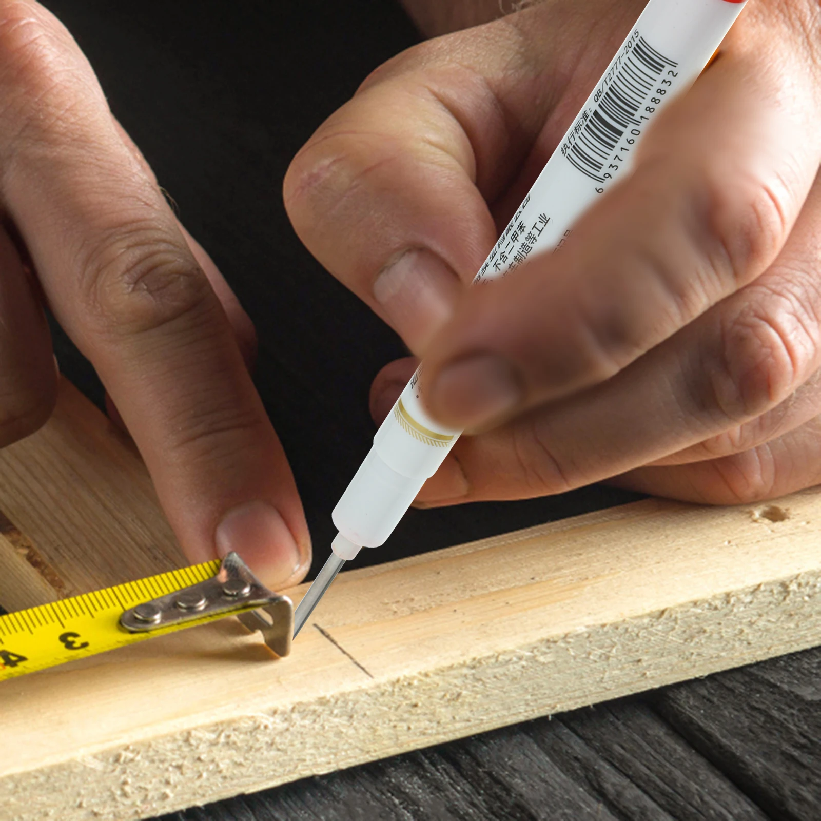 

8Pcs Professional Long Nib Marker Pens for Deep Hole Marking on Glass Rubber Carpenter Woodworking Pen