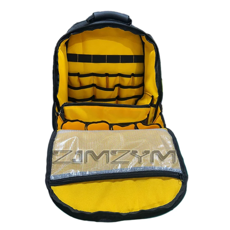 Double-back Tool Backpack, Portable Large Capacity Tool Storage Bag,Thickened Wear-resistant Toolkit for Electrician Maintenance