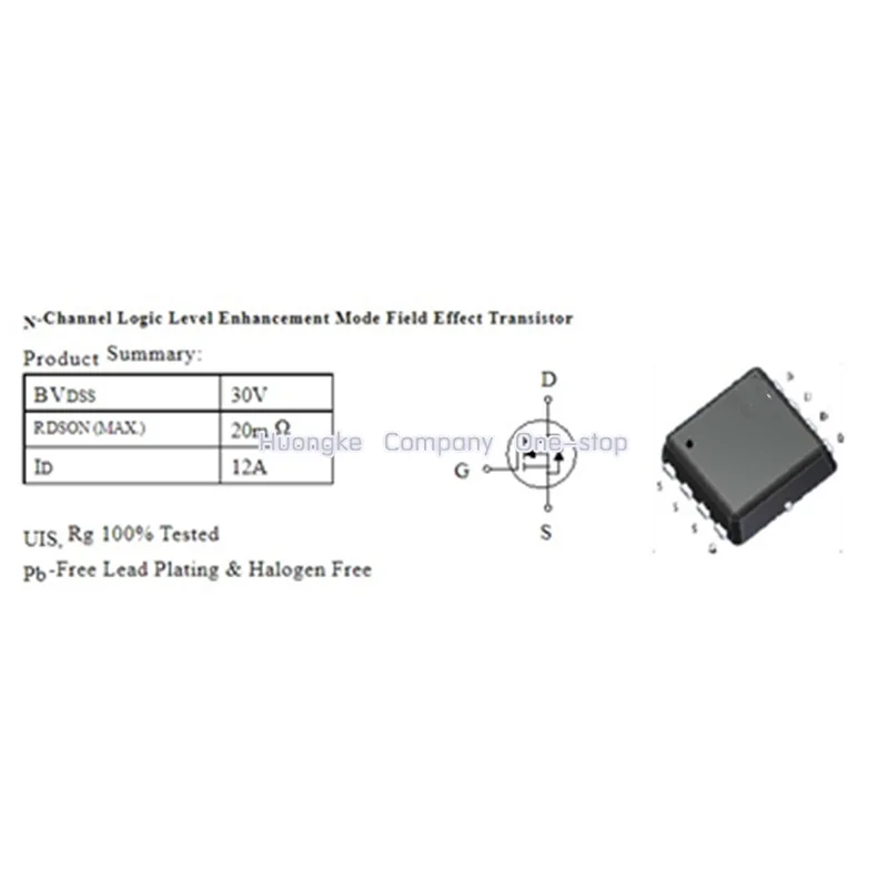 10piece/LOT EMB20N03V EMB20N03 B20N03 QFN-8 N‐Channel Logic Level Enhancement Mode Field Effect Transistor