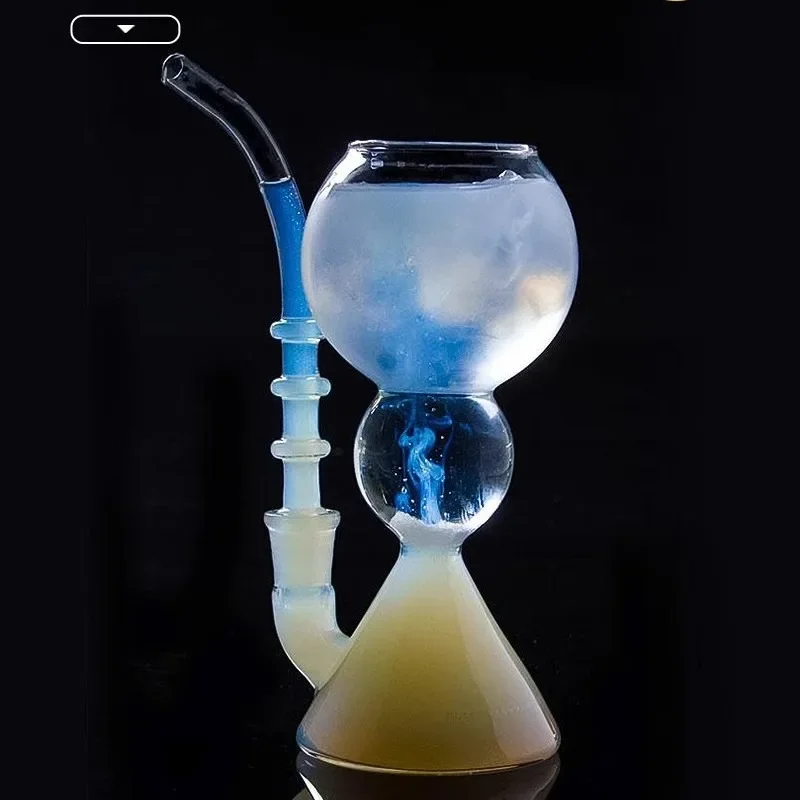 Inmeet Absinthe Glas-/Glasbecher mit Strohhalm/Cocktailglas/hitzebeständiger Glasbecher aus hohem Borosilikatgehalt