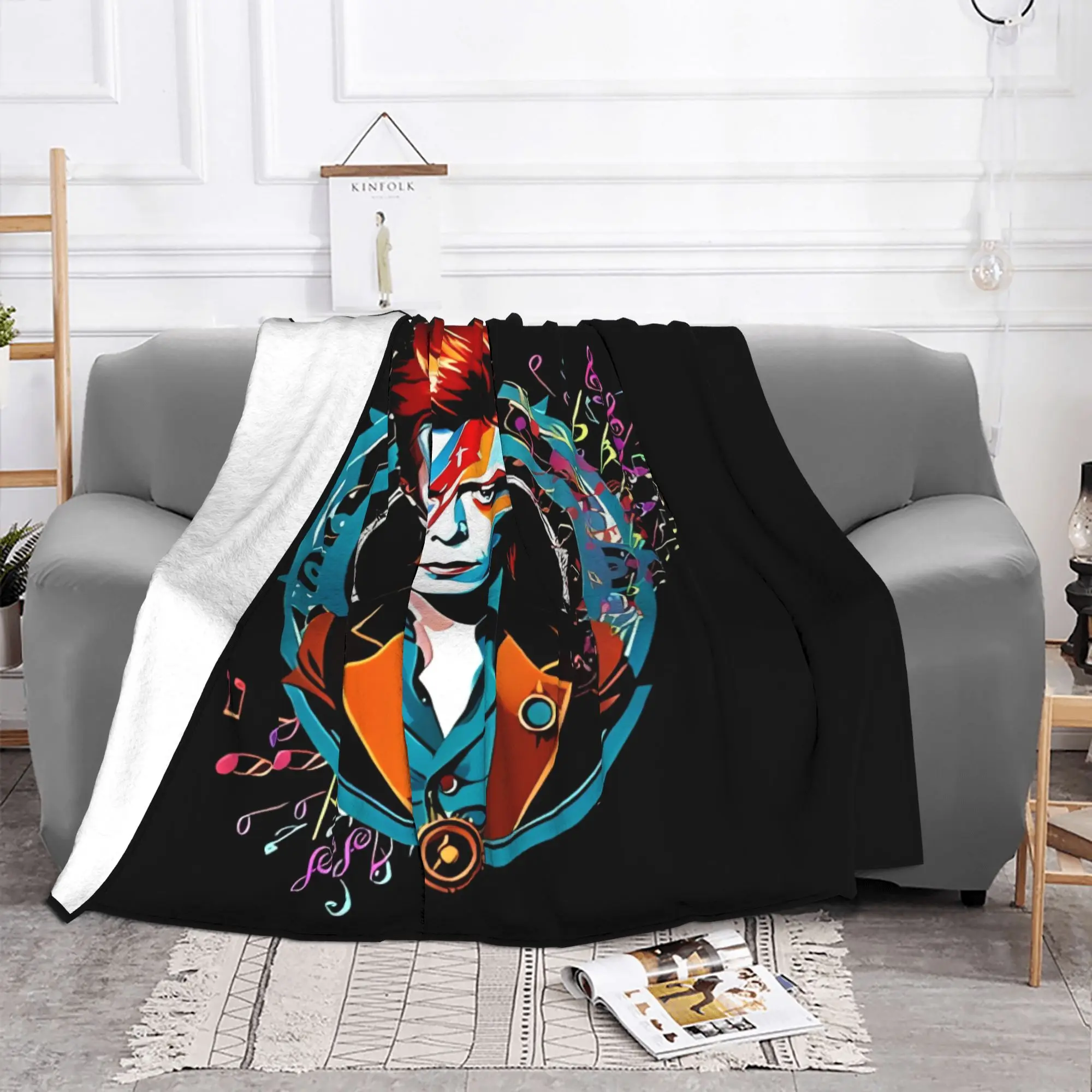 1PC home Cute Room Decor Classic Blanket Throw Blanket David Cool Bowie Novelty Warm Blanket All Season