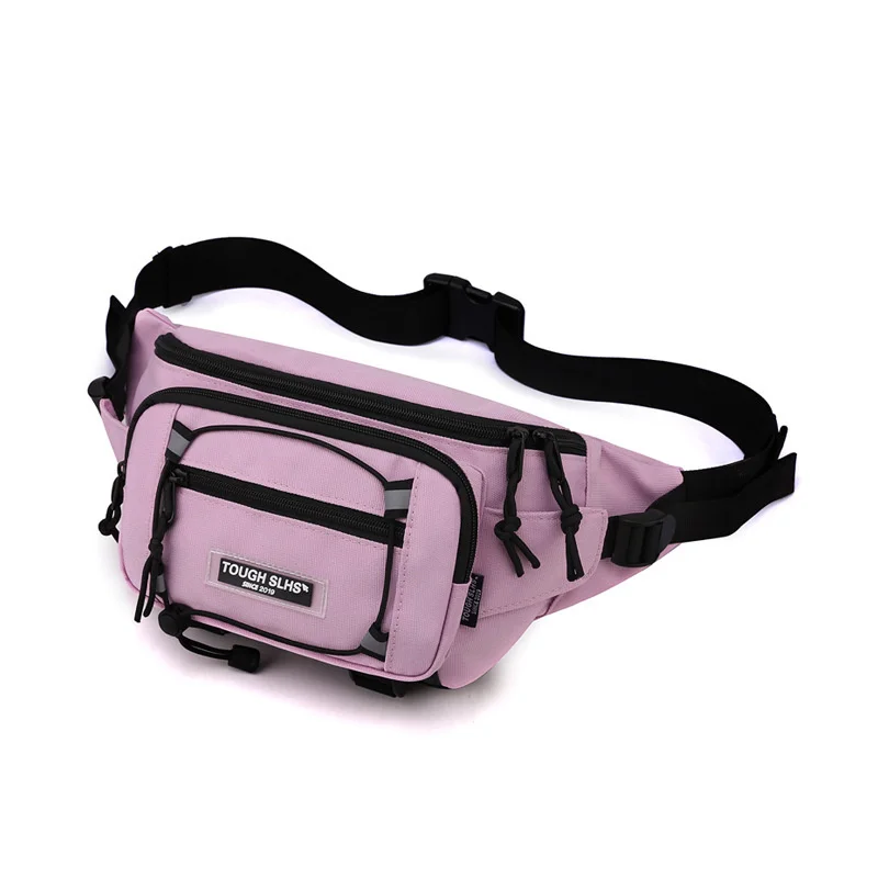New trend men's and women's oblique straddle chest bag night reflective large capacity backpack outdoor sports waist bag travel