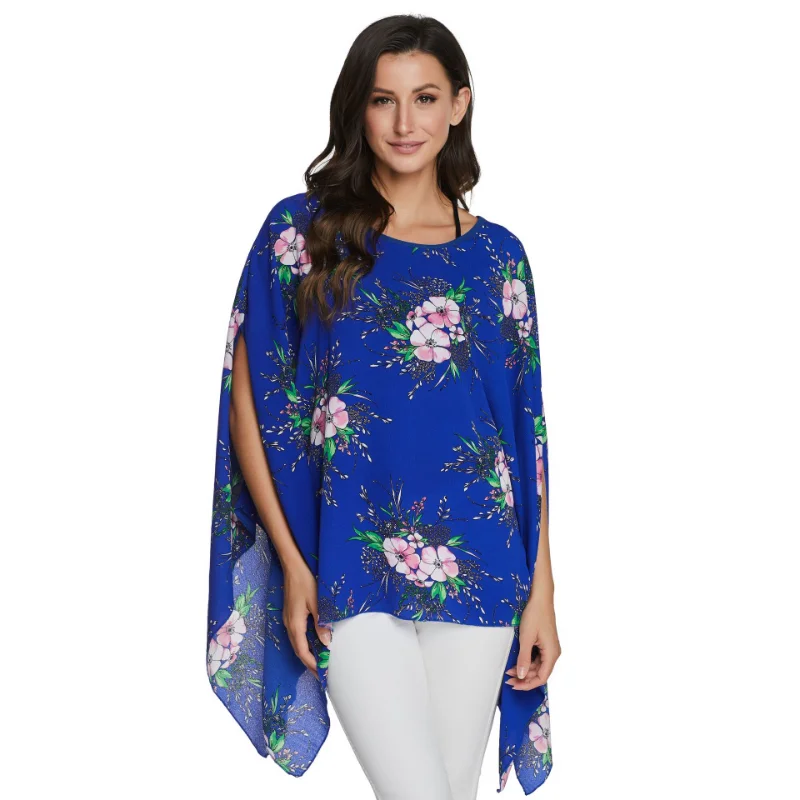 

Women's Chiffon Bat Shirt Plus Fat Plus Fat MM Fashion Casual Top