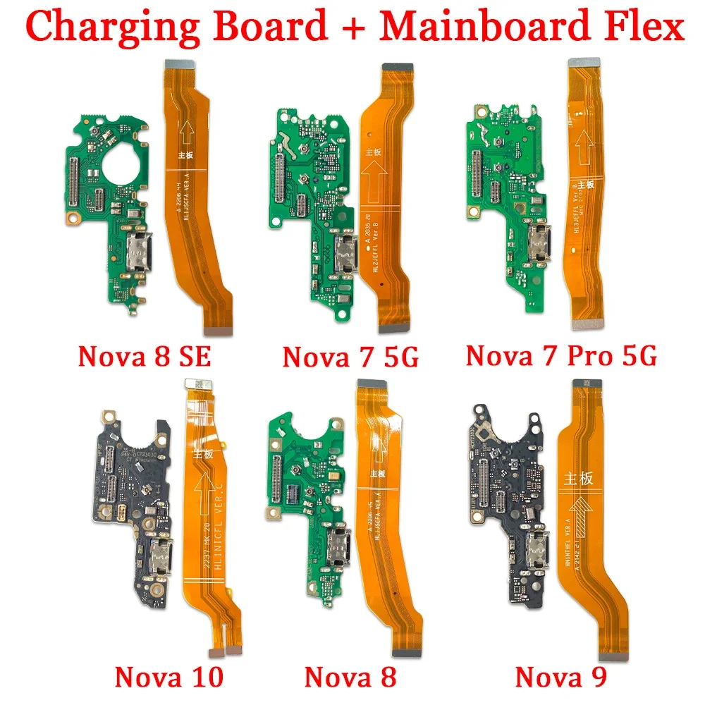 Motherboard FLlex For Huawei Nova 7 Pro 8 Se 9 10 USB Charging Board Charger Port Dock Connector Flex Cable Parts
