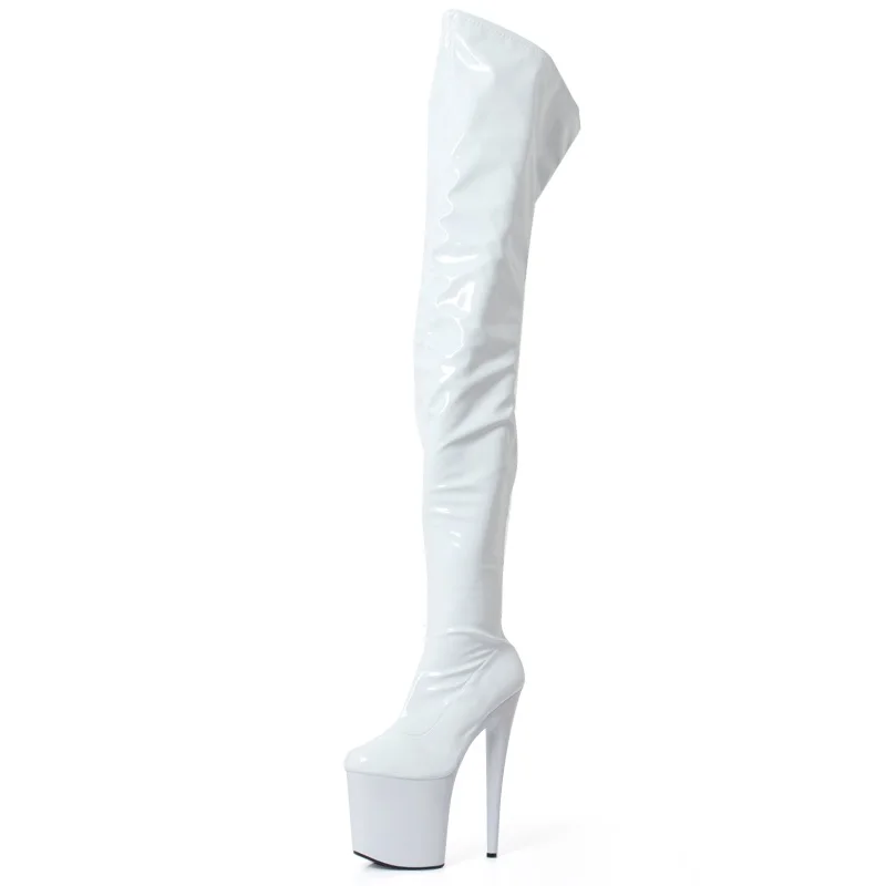 2023 Patent Leather Women Thigh High Boots,Platforms Fetish Pole Dancing Shoes,Long Botas,Custom Colors,Plus Size 46,Dropship,