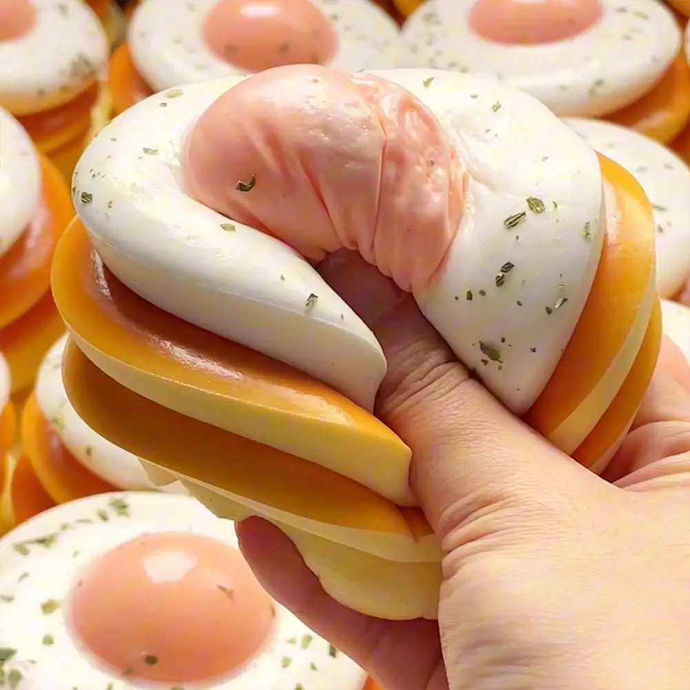 1PCS Simulation Bread Cake Egg Series Slow Rebound Bread Pinch Food Shooting Props Window Home Decoration Cake Cheese Bagel Toy