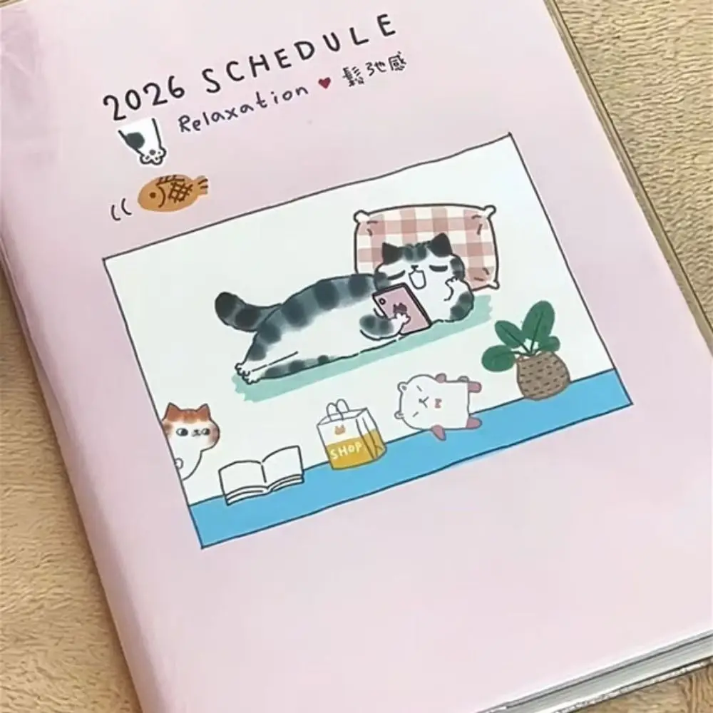 Cartoon Cute Kitten Illustration 2026 Planner with Calendar To Do List B6 Notebook Appointment Book Gift