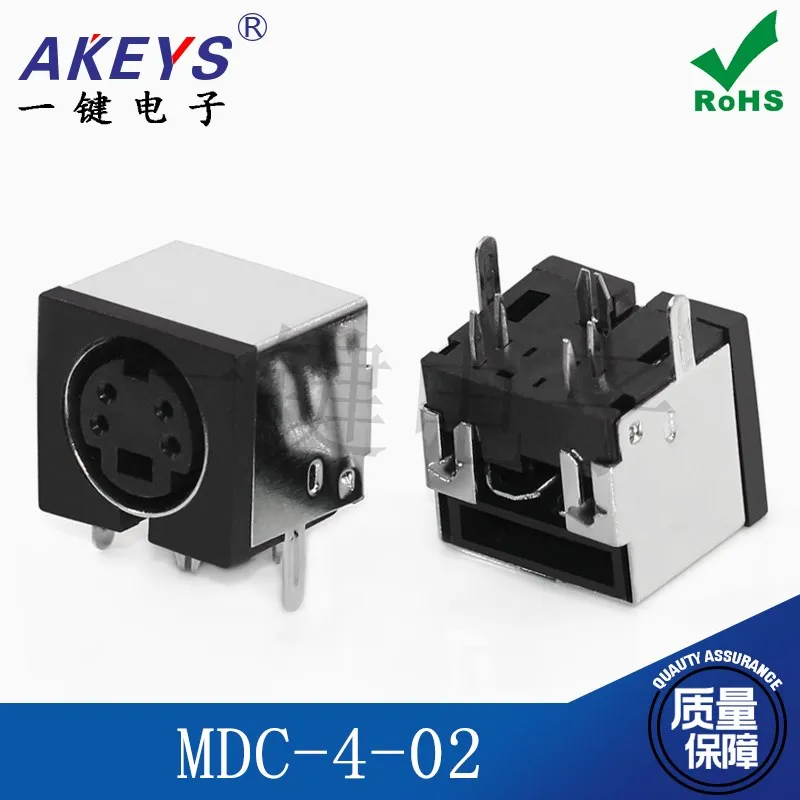 10pcs MDC-4-02 Square Large Keyboard Plug S Terminal Half Pack 6-Pin 4-Pin Four-Core DIN Socket Female