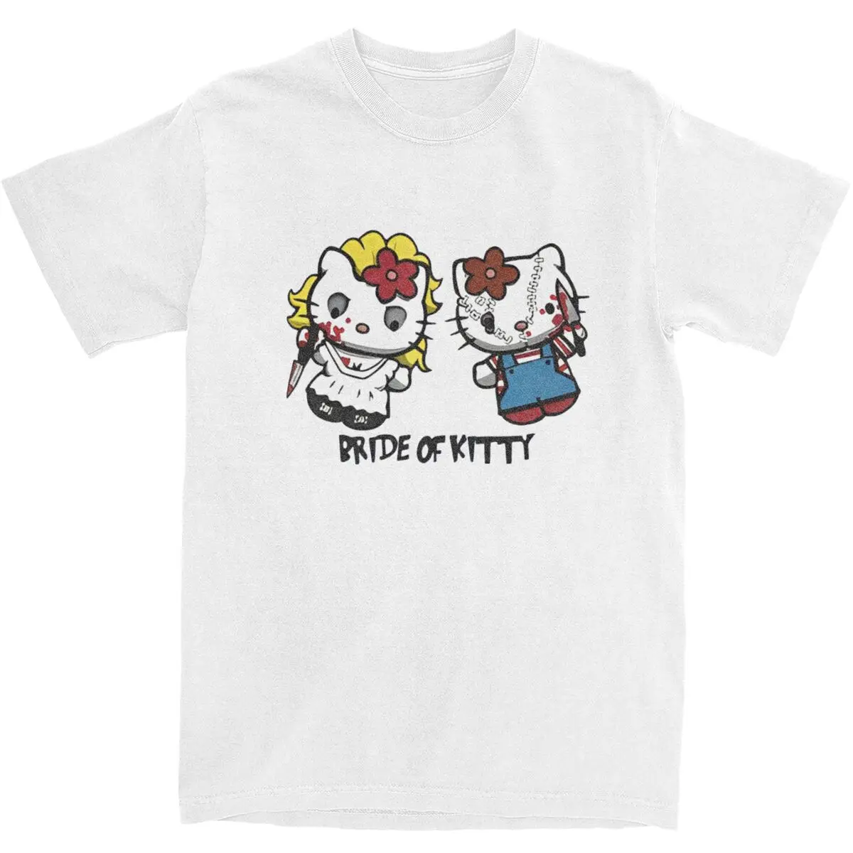 

Хэллоуин Забавная футболка «Hello Kitty» Хиппи Футболки с коротким рукавом Y2K Базовая футболка Летняя хлопковая футболка с круглым вырезом 4XL 5XL 6XL Футболки