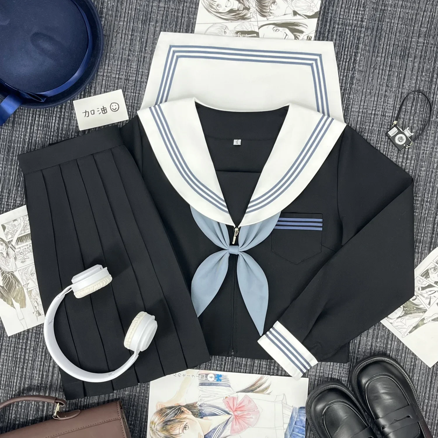 Abito da marinaio giapponese Ragazza carina Uniforme Jk Dark Bad Girl Abito centrale Autunno e inverno Uniforme da studente delle scuole superiori in stile college