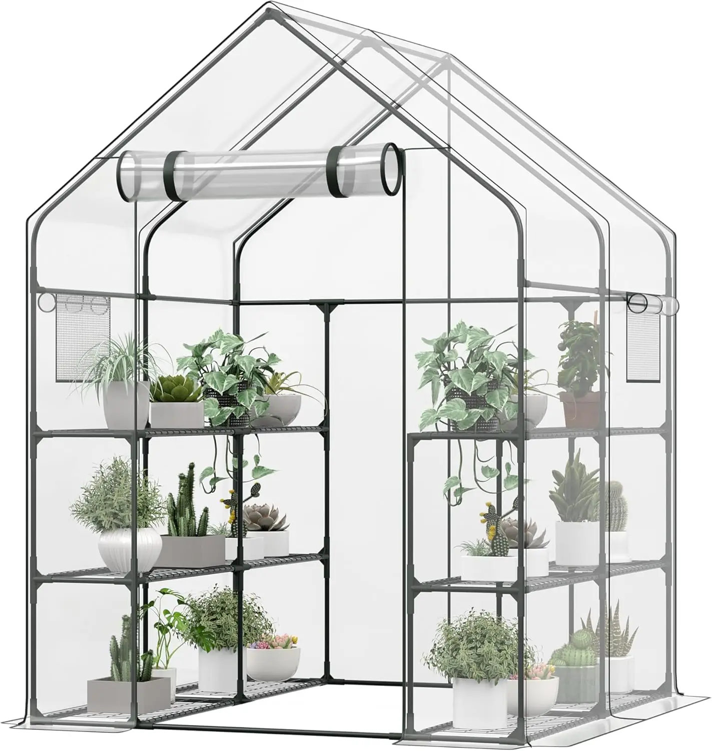 

Walk in Greenhouse, 56x56x77 Waterproof Green Houses for Outside, Portable Greenhouses for Outdoors with Roll-Up Zipper