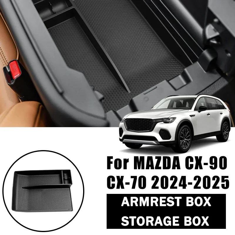 

For MAZDA CX-90 CX-70 2024-2025 Armrest Storage Box Stowing Tidying Organizer Box Car Interior Accessories Supplies Voiture