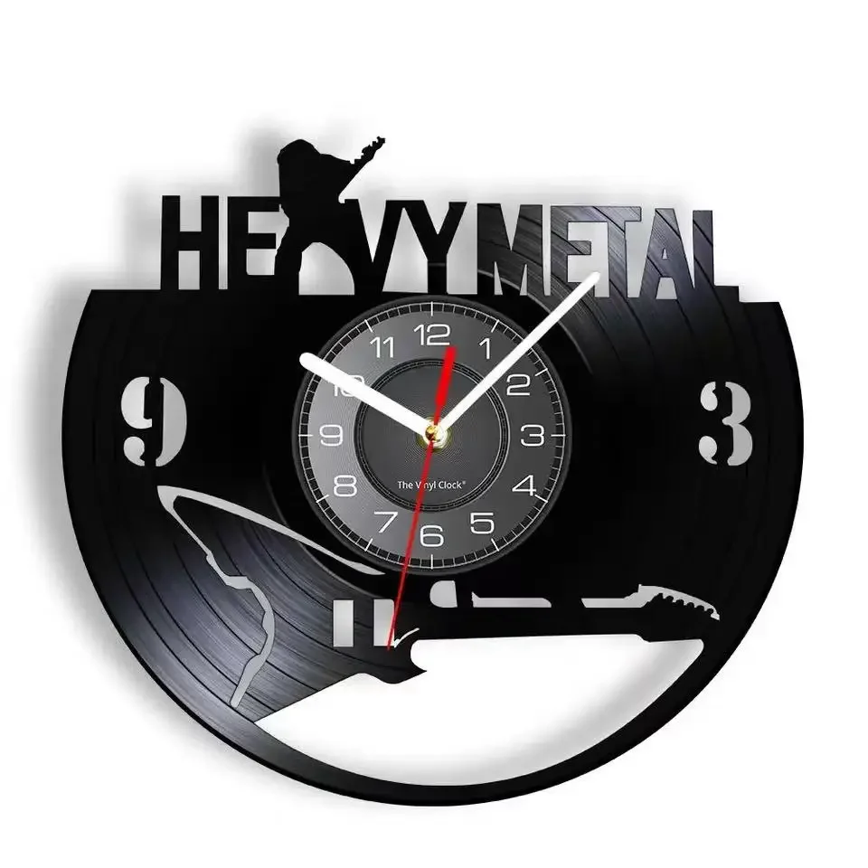 Heavy Metal Rock N Roll Modern Vinyl Record Wall Clock Music Band 3D Handmade Wall Watch Music Lover Gift