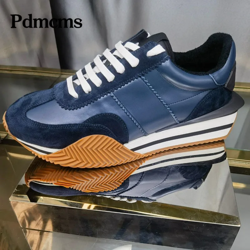 Designer sapatos de plataforma plana tênis feminino sola grossa rendas até sapatos casuais outono camurça couro férias amantes sapatos para mulher