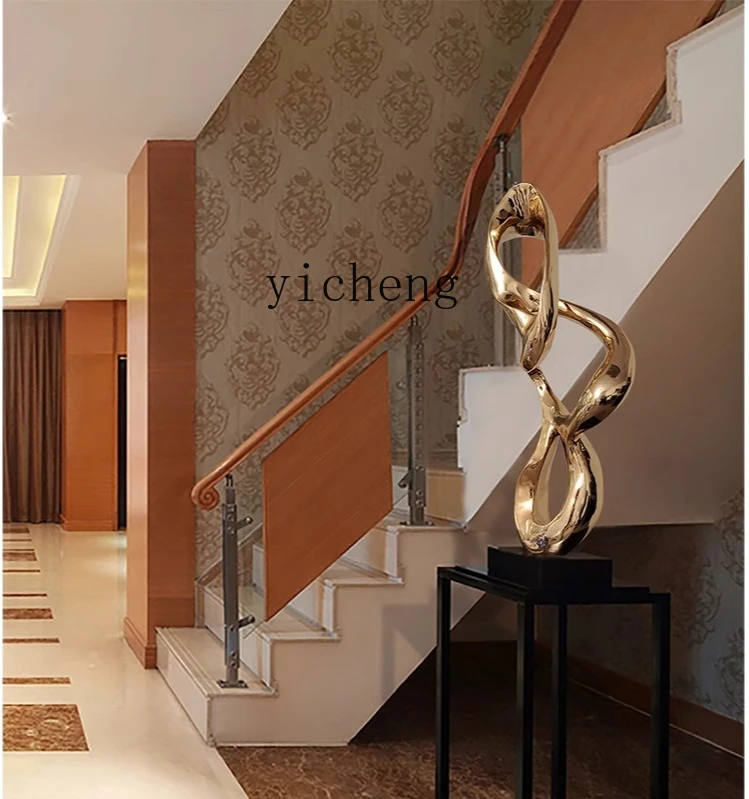 

HJ Hotel Lobby Abstract Sculpture Ornament Artwork Model Room Entrance Decoration Resin Electroplating Ornament Crafts
