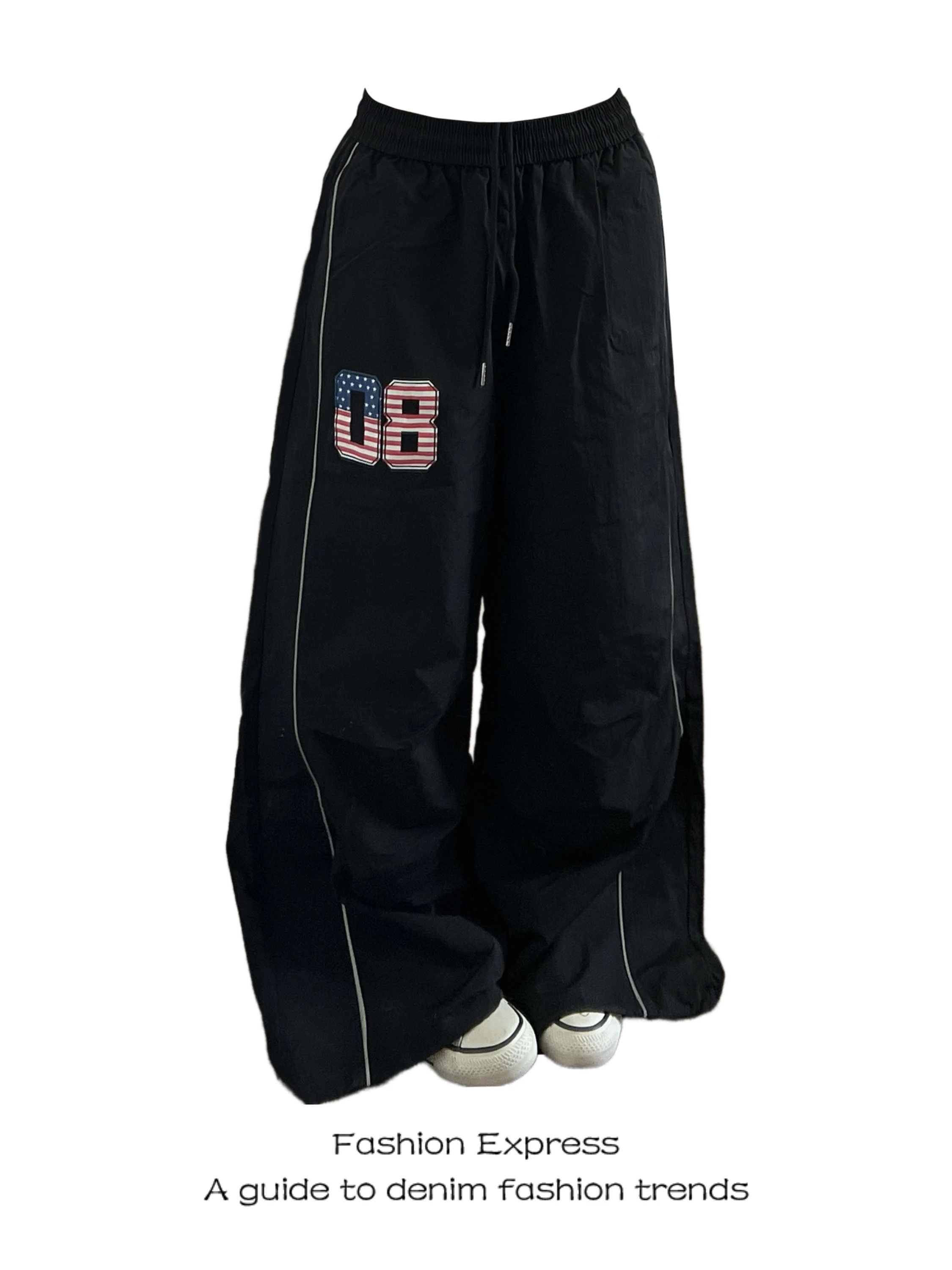 

Широкие свободные брюки для джазовых танцев Bla, женские, весна-осень, быстросохнущие, в американском стиле, повседневные, с высокой талией, эластичные