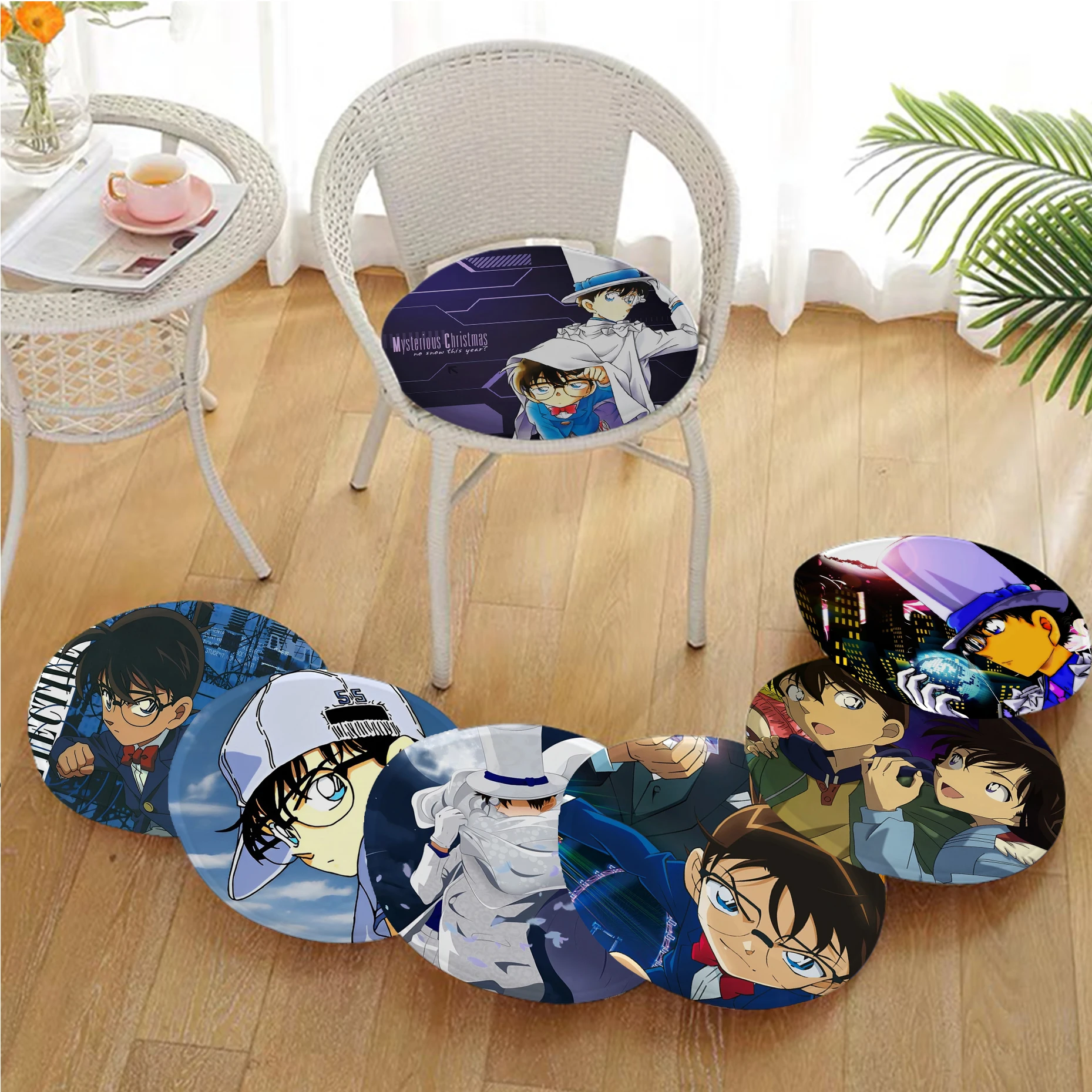 

Detective Conan Cartoon Anime Cushion Mat European Pad Patio Home Kitchen Office Chair Seat Cushion Pads Seat 40x40cm Chair