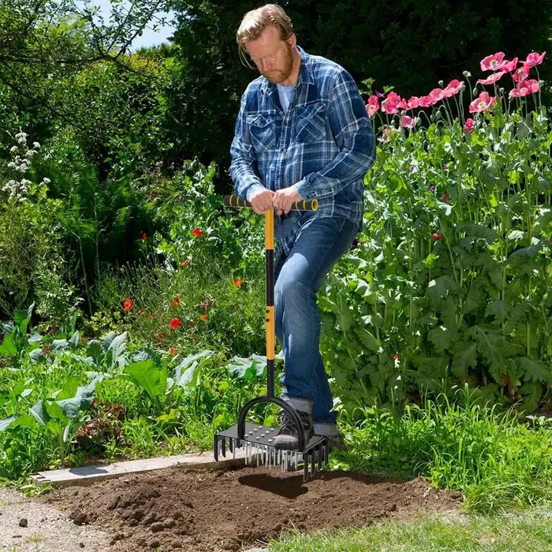 

Aerator Lawn Tool Soil Grass Aerator With Non-Slip T-Handle Soil Loosening Puncher Grass Hole Plugger Equipment For Yard Patio