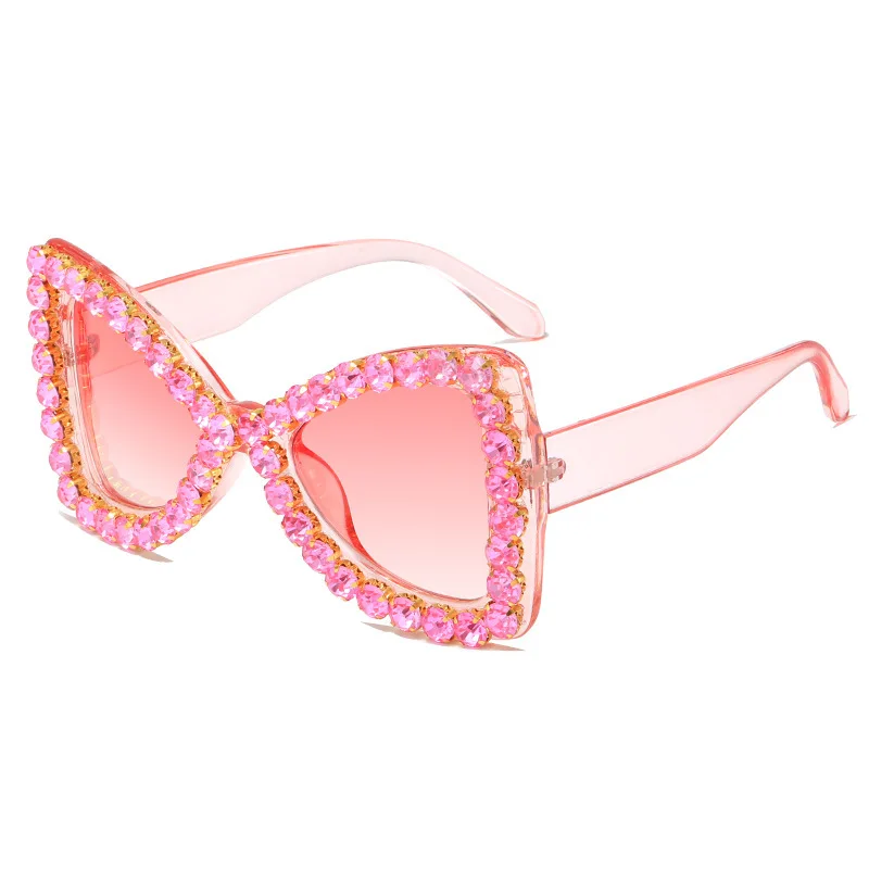 Butterfly Frame Sunglasses Stage Performance Fashion Frame with Diamond Inlay Walking Show Sun Glasses Luxury Designer Glasses