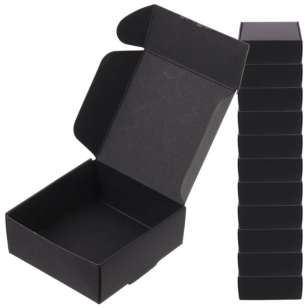 Caja de embalaje negra de 25 uds., caja de correo resistente para almacenamiento de envío, cajas de embalaje de papel, cajas de entrega, cajas artesanales en movimiento