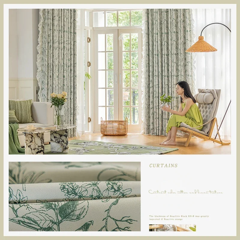 French Light Luxury Style Blackout Curtain Thickened Comfortable Fabric Modern Simple Curtains 2023 New Heat Insulation Drapes