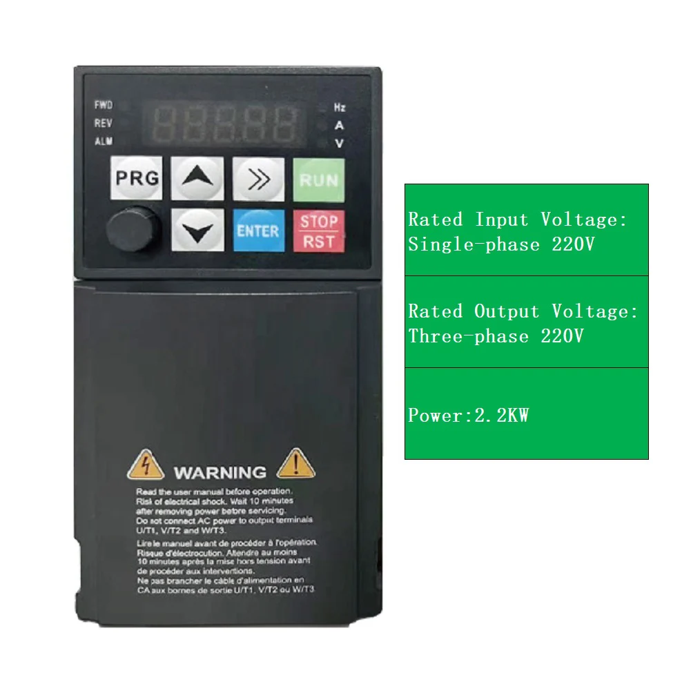 2.2kW Frequency Converter 220V Single Phase Input 3 Phase Output for vfd for Adjustable Control of 3 Phase Induction Motors