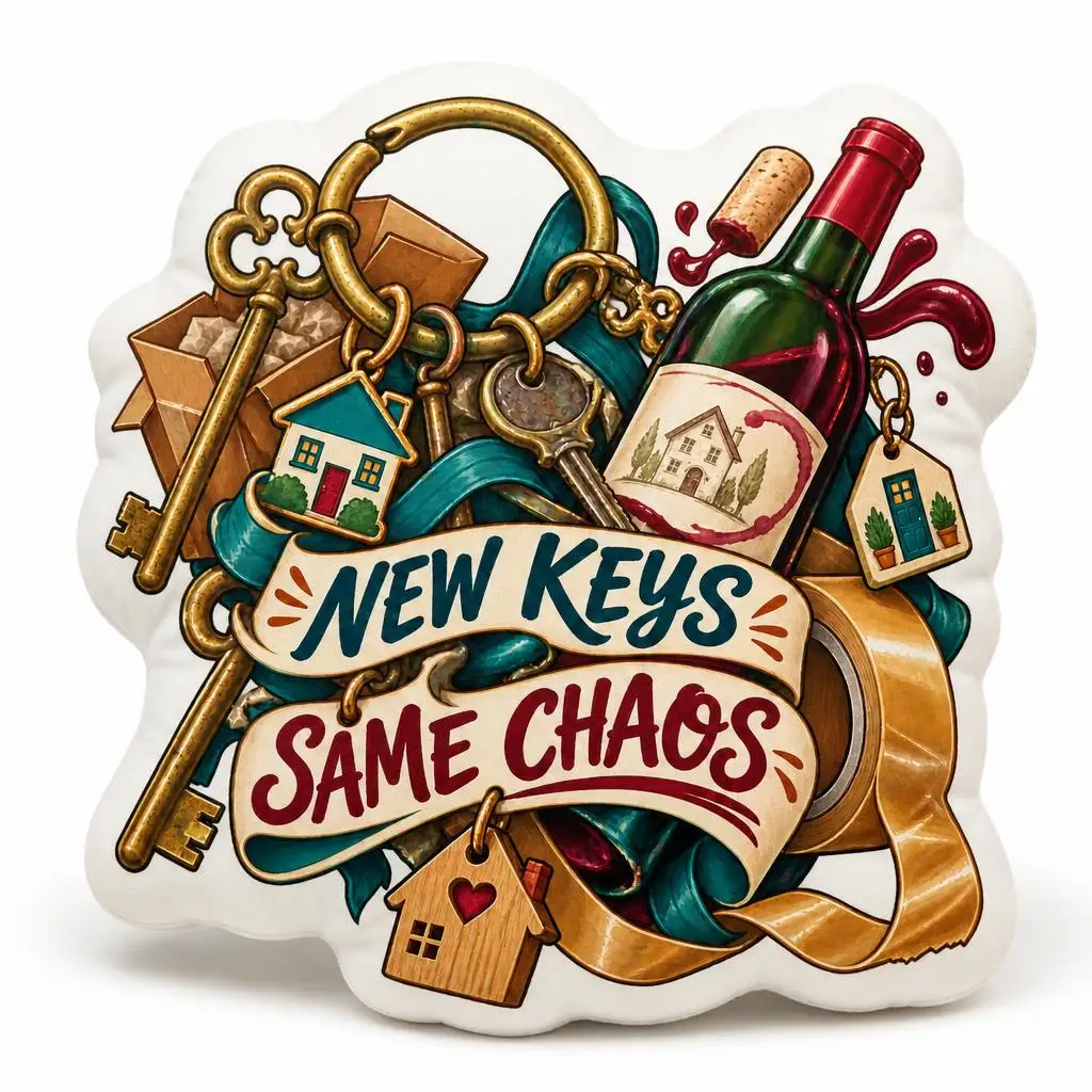New Keys Same Chaos Decorative Pillow Housewarming Gift Shaped Stuffed Throw Cushion New Home Sofa Decor Moving Day Homeowner