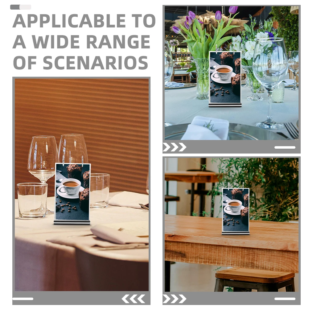 2Pcs Freestanding Menu Display Stand Flip Function Tabletop Sign Holder for Bar Restaurant Desk Showcase Stylish Build