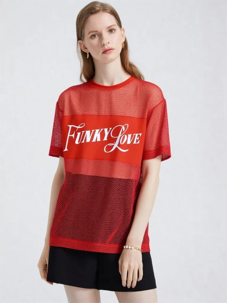 New Arrival Women T Shirts Top Tee Short Sleeve Men Running Net Mesh Top Clothes 1076