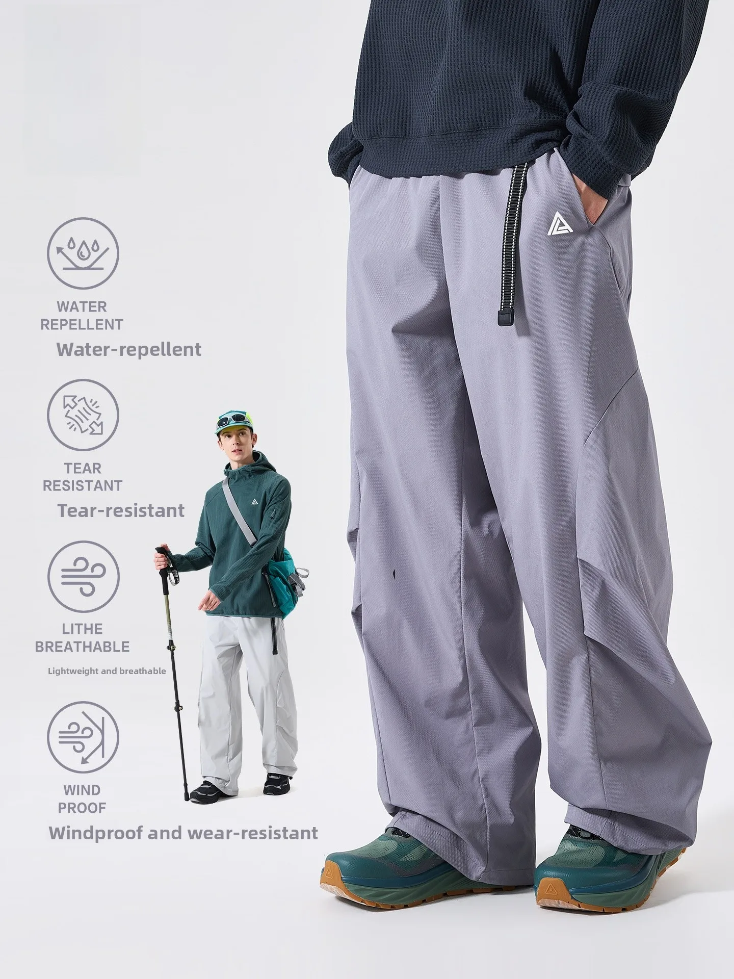 LAZY DAY Outdoor Waterproof Quick Dry Hiking Soldier Pants Women's Autumn Lightweight Breathable Loose Straight Leg Pants