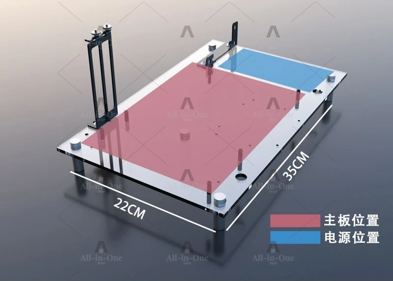Custom open fully transparent case main board bracket, support MATX ATX X99