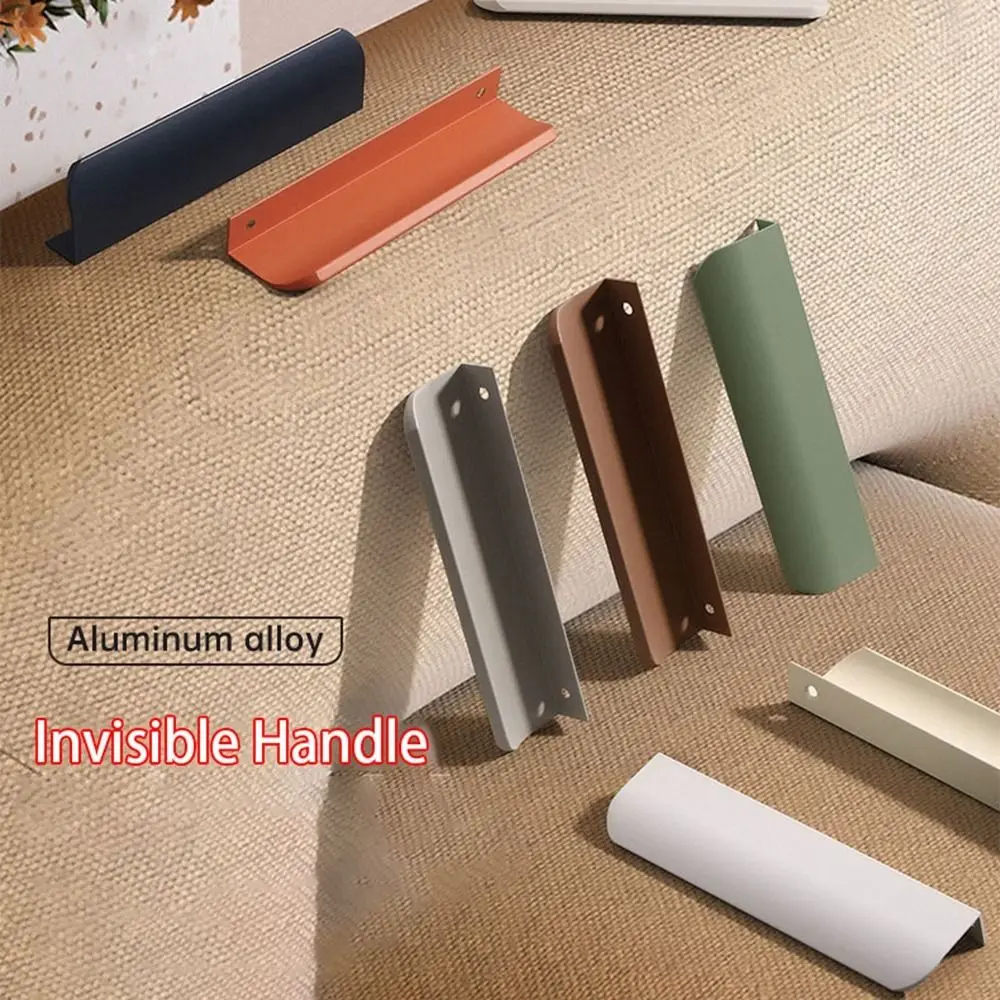 Fashion Aluminum Alloy Invisible Door Handle Hidden Furniture Door Knobs Multifunctional Hardware Drawer Pulls Handle Cupboard