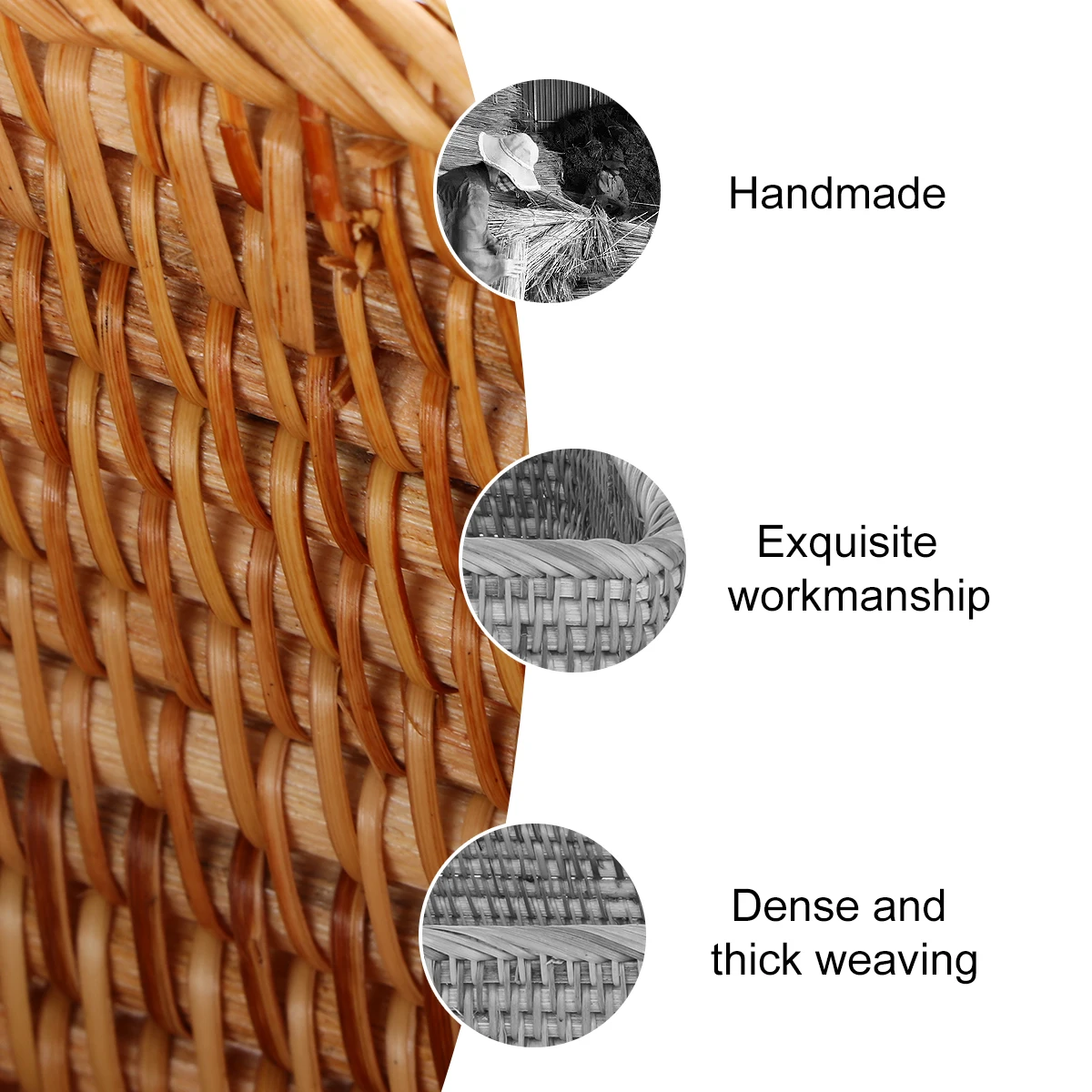 

Gift Basket Storage Child Baskets for Shelves Square Bamboo Desktop Hand Woven Rattan