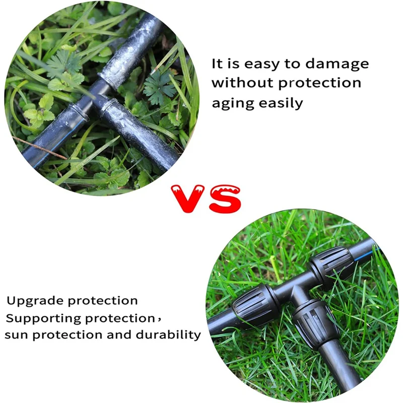 

VEHO-16 мм PE комплект фитингов для ирригационной трубы, набор из 16 предметов для мягкого шланга 4 мм, тройник-редуктор клапана, 6-ходовая концевая крышка, коленчатый разъем