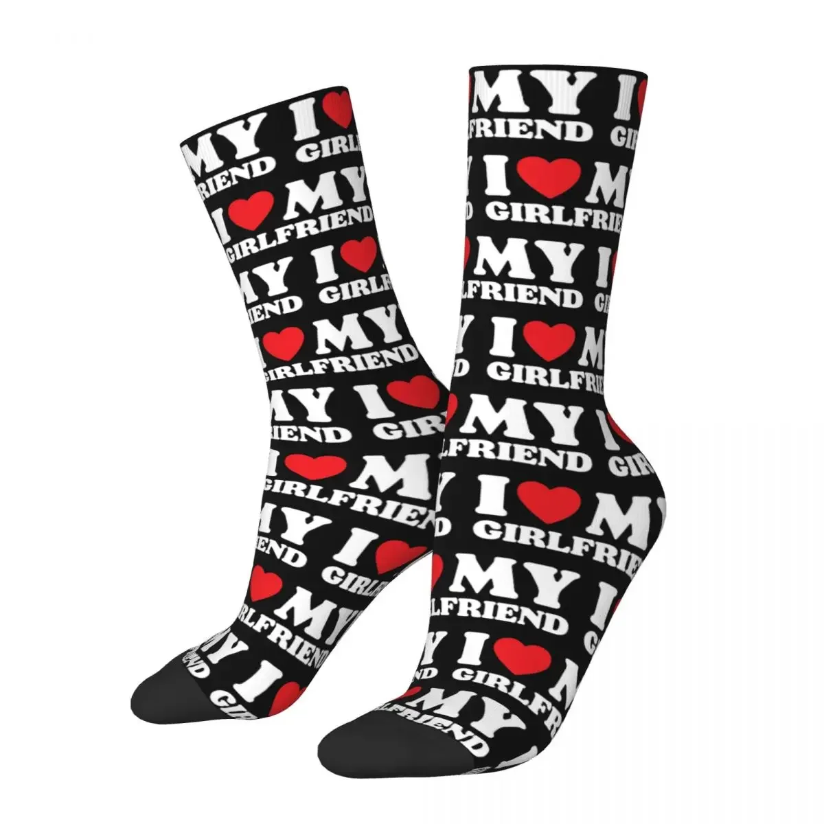 

I Love My Girlfriend 2 Socks Harajuku High Quality Stockings All Season Long Socks Accessories for Man's Woman's Gifts