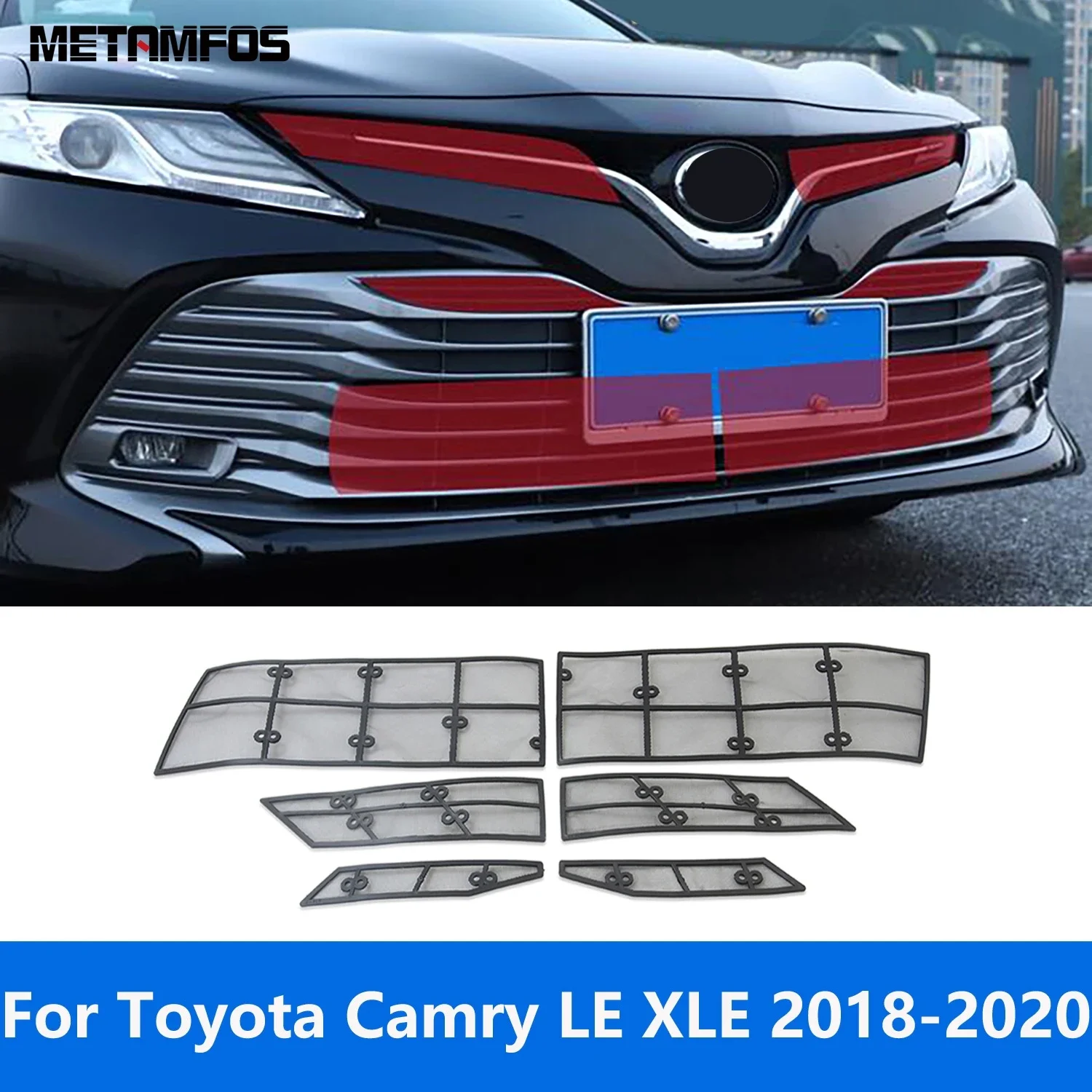 

Аксессуары для Toyota Camry LE XLE 2018 2019 2020, передняя решетка, сетка от насекомых, сетка для защиты от насекомых, защита радиатора, конденсатора