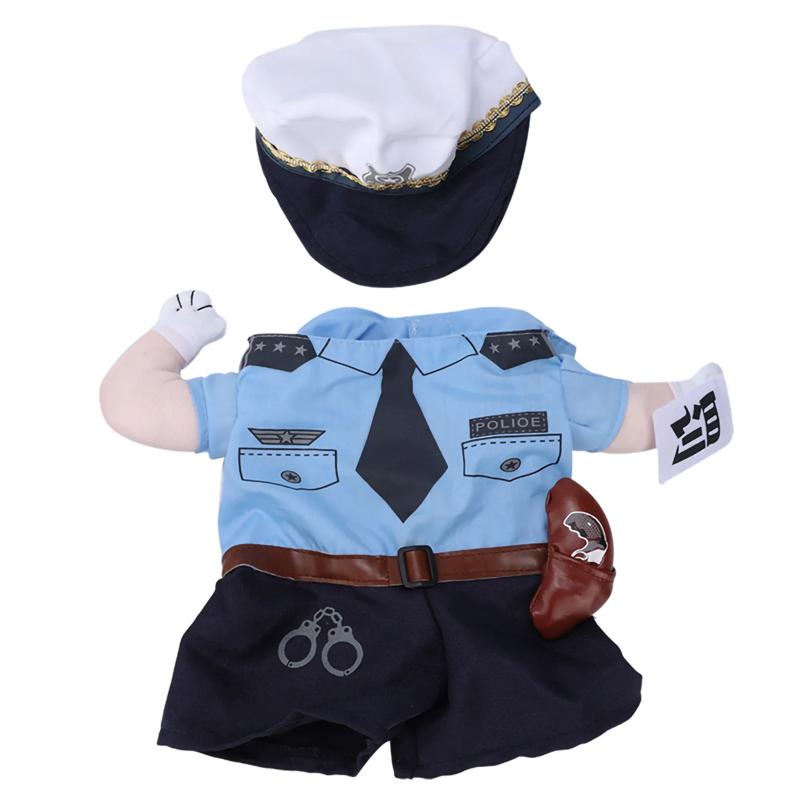 Cute Pet Halloween Clothes Penalty Police Upright Costume Dress Up For Cats Dogs