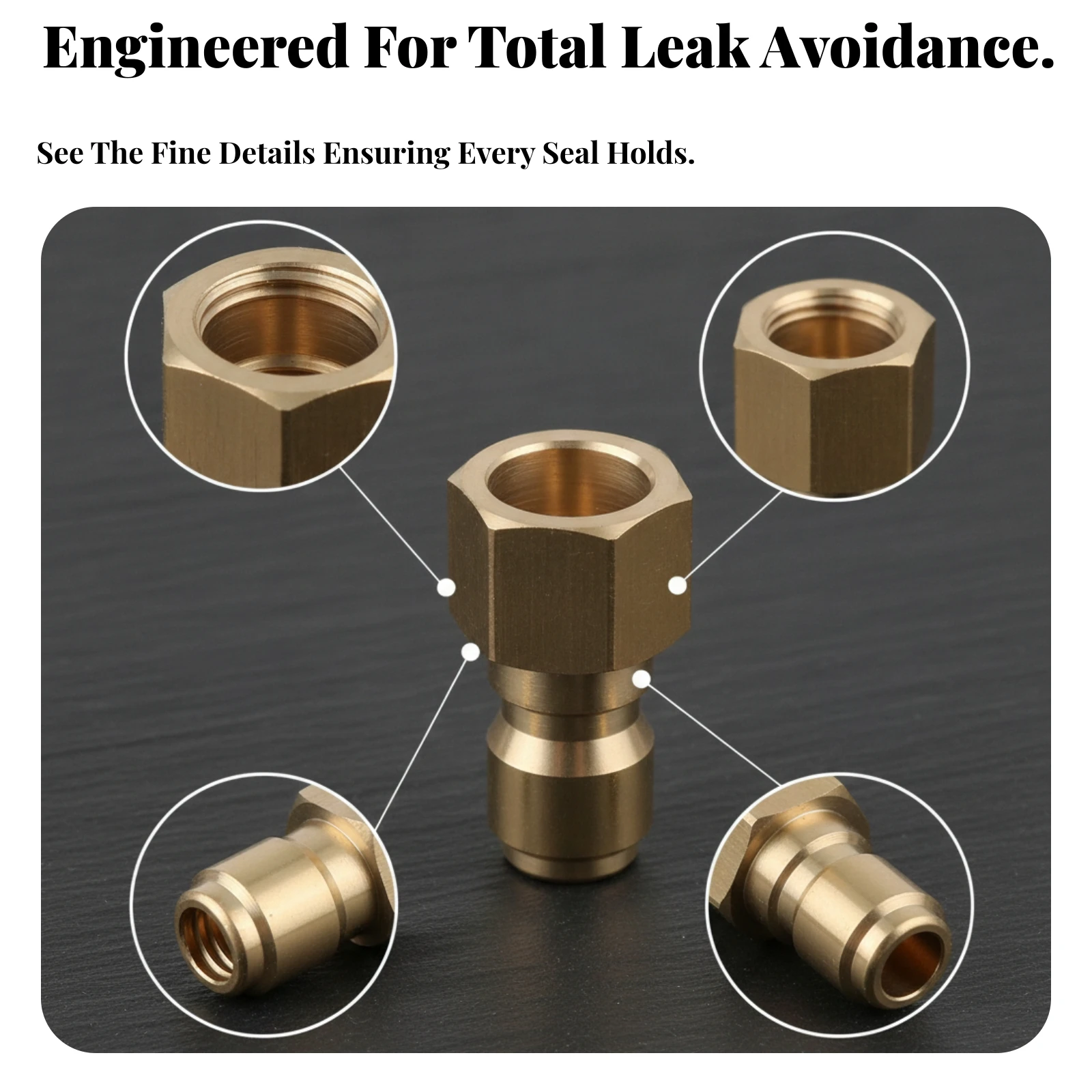 Brass Quick Connect Coupler Pressure Washer Brass Fitting Cleaning Tool Parts Quick-Connect Coupler Threaded Machined Body