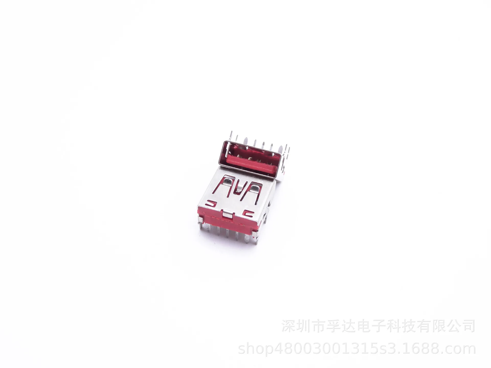 For High current USB  short body USB 5P high current OPPO female seat 90 degree four-pin plug board, straight edge red glue