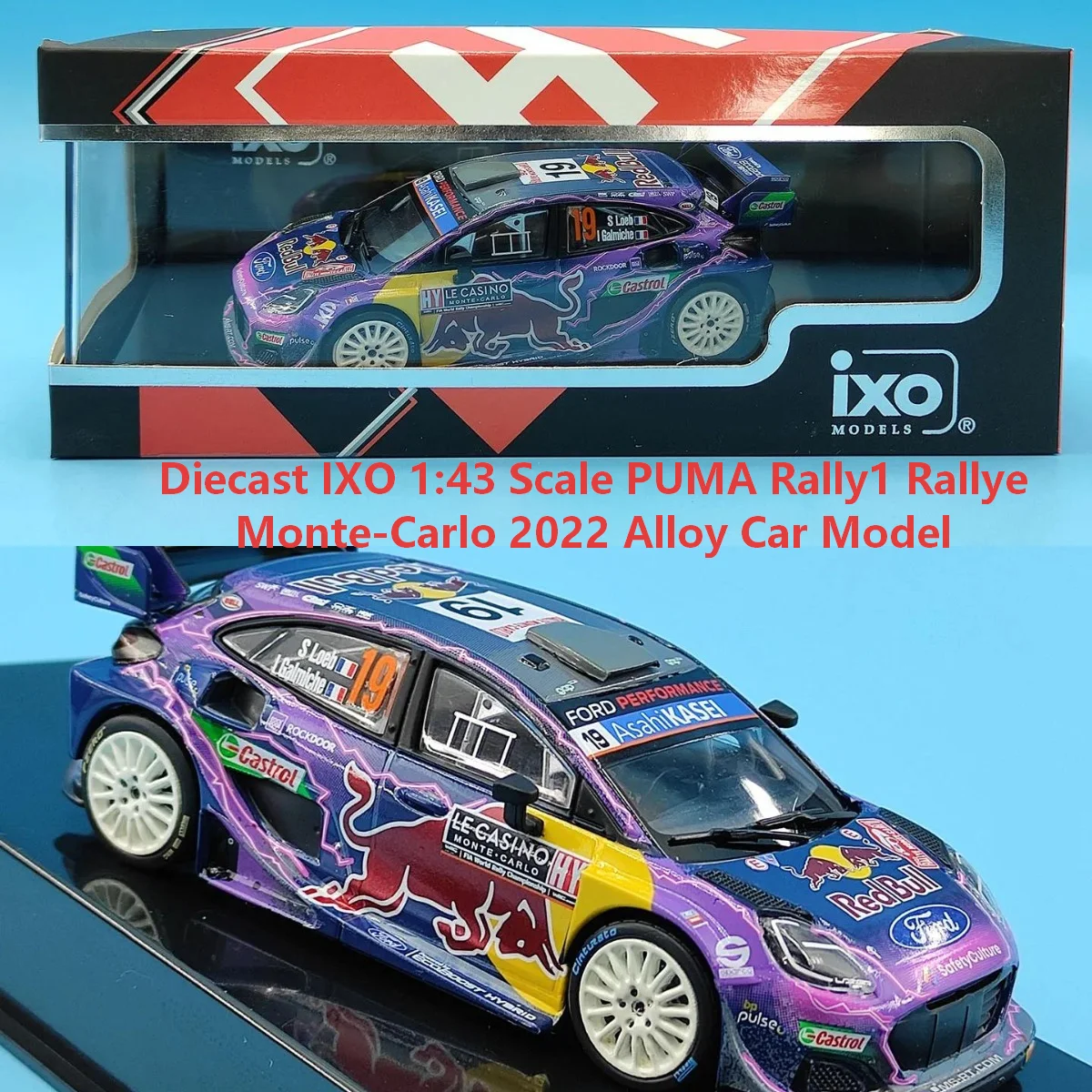 Modèle de voiture en alliage IXO 1:43, PUMA Rally1 Rallye Monte-Carlo 2022